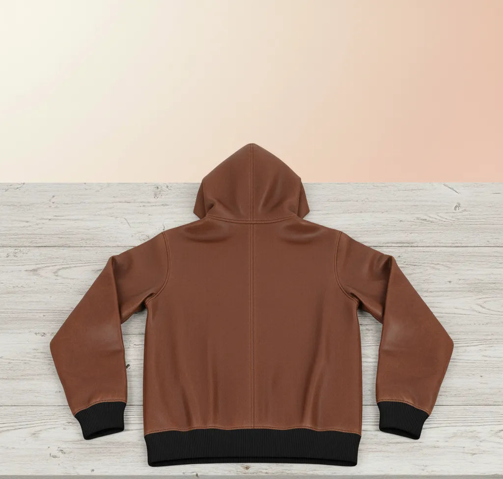 Brown Leather Hoodie for Men | Stylish and Comfortable Leather Outerwear