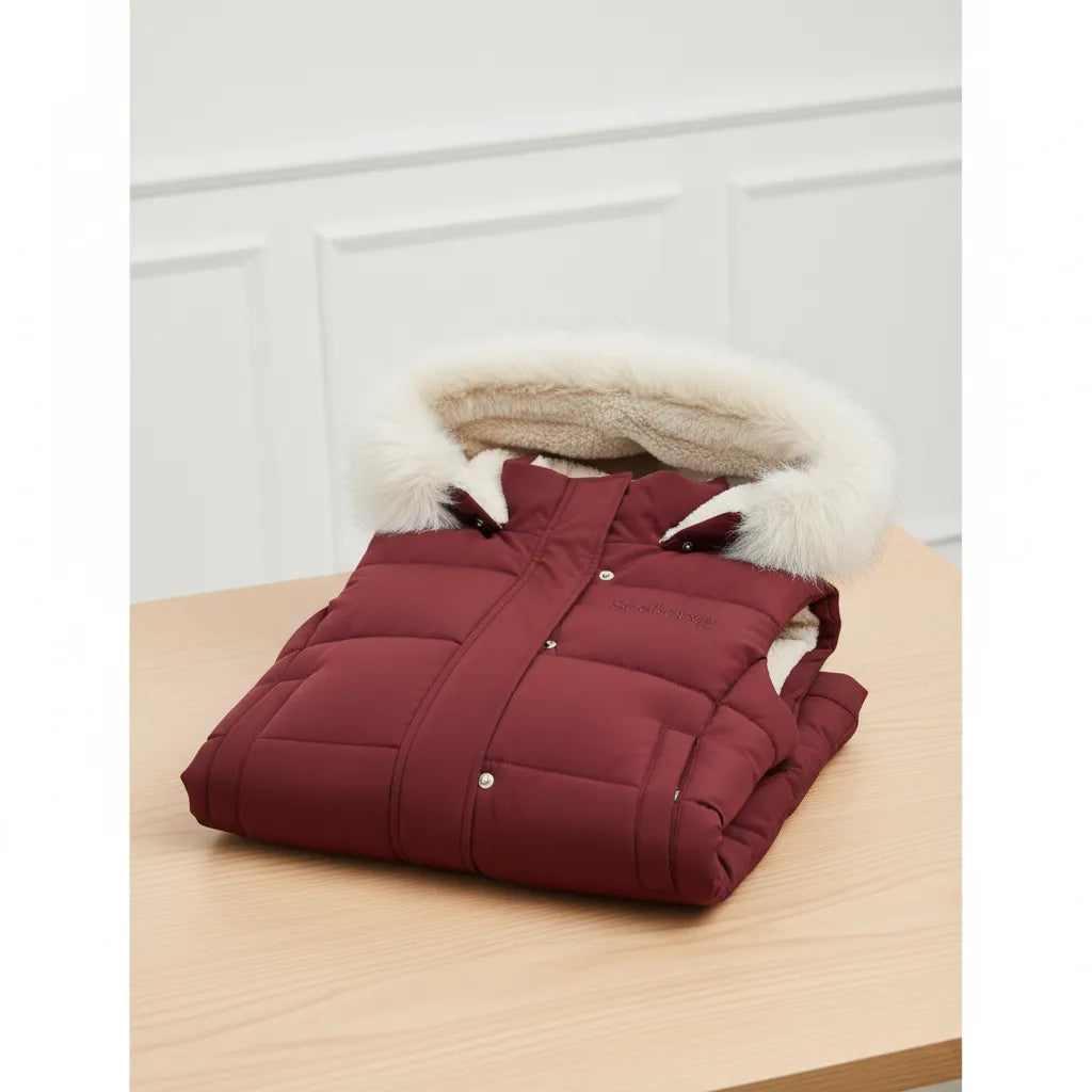 Seekerxg Women's Sleeveless Puffer Jacket with Faux Fur Hood – Stylish Warmth for Fall & Winter